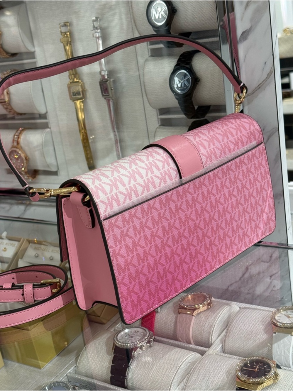 MICHAEL KORS Greenwich Medium Signature Logo Convertible Shoulder - Picture 5 of 8